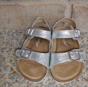 Toddler girls silver sandals